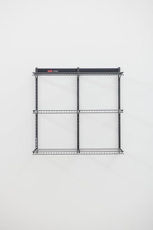 Rubbermaid Fasttrack Rail Storage 36"x12" 3-Shelf Kit, 350 lbs. Per Shelf, for Home/Garage/Shed/Workshop Organization
