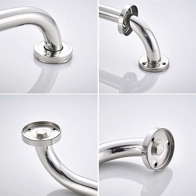 16 Inch Stainless Steel Shower Grab Bar 2 Pack, Munzong Balance Handrail Shower Bar - Bathroom, Bathtub Mounted Safety Hand Support Rail, Handicap, Elderly, Disabled, Injury, Senior Assist Bath Handle
