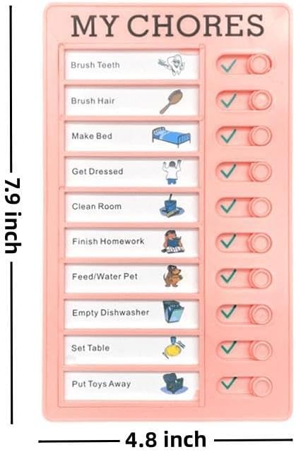 2 Pcs Chore Chart for Adults to do List My Chores Checklist Task Board Sliding Routine Chart for Kids, Memo Boards Slider Schedule DIY Detachable Daily Checklist Planning Table (2Pcs Pink My Chores)