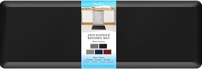 4/5 Inch Thick Kitchen Mats for Floor, StepRite Kitchen Rug for Standing Desk, Non-Slip, Thicker, Stain & Water Resistant, Comfort Anti Fatigue Floor Mat for Home, Kitchen, Office - Black,70 * 24''