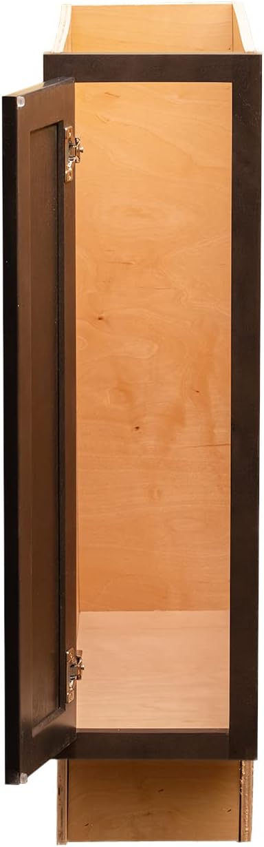 Quicklock RTA (Ready-to-Assemble) | Base Kitchen Cabinets - Shaker Style | Made in America (Espresso Stain, 9" Wx34.5 Hx24 D Base)