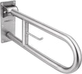 29.5 INCH Stainless Toilet Safety Rails,Disabled Flip-Up Bathroom Grab Bar with Paper Holder,Toilet Handrails Hand Grips Handle Shower Assist Aid, WochiTV Handicap Grab Bars for Elderly