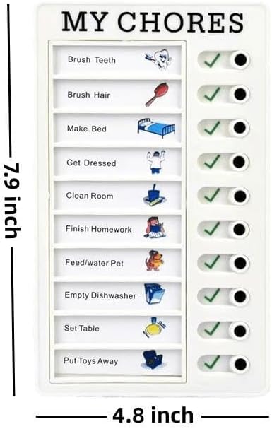 2 Pcs Chore Chart for Adults to do List My Chores Checklist Task Board Sliding Routine Chart for Kids, Memo Boards Slider Schedule DIY Detachable Daily Checklist Planning Table (2Pcs White My Chores)