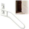 Left Side Wall Mounted handrail, Garge Door Stair Railing for 1-3 Steps(Polished White, Left Side, 230LBs Loading)