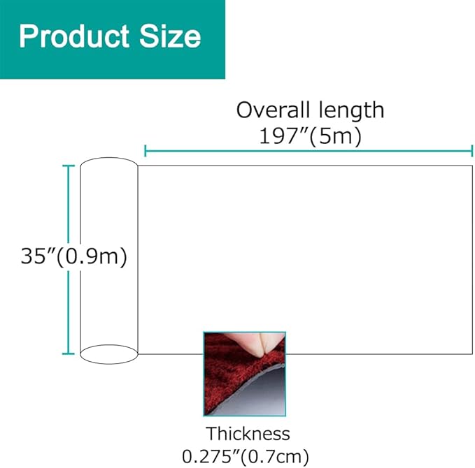 ITINA Door Mat About W3' x L16' Large Outdoor Indoor Mat Waterproof Rubber Back Rugs for Home Office Business Areas Wine Red-Black