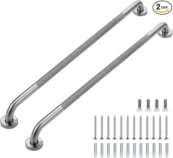 Grab Bars for Shower, 2 Pack 36-Inch Anti Slip Shower Handles for Elderly, Safety Shower Grab Bar, Stainless Steel Handicap Grab Bars for Bathroom,Toilet (Brushed Nickel, 1" Diameter)