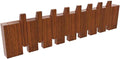 Wall Mounted Piano Key Hanger | Flip Style Hook | Entrance Wall Art Hook, Made of Oak Wood (3 Times Painted, 4 Times Polished) (Walnut, 8Hooks)