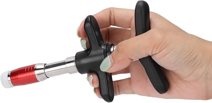 ZJchao Chiropractic Adjustment Tool, 10 Levels Manual Single Head Spinal Massager Hand Back Massage Tool Gun Device Portable Chiropractic Adjustment Tool (Red)