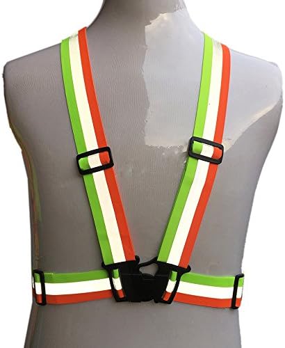 zojo Reflective Vest | Lightweight, Adjustable & Elastic | Safety & High Visibility for Running, Jogging, Walking,Cycling | Fits Outdoor Clothing (1 Pack, Mixture Neon Orange & Yellow)