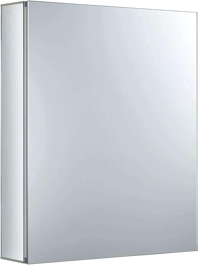 Fine Fixtures Bathroom Medicine Cabinet, Aluminum, Recessed/Surface Mount, Right/Left Hinged, Mirrored Interior (15 X 24)