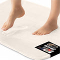 GORILLA GRIP Memory Foam Bath Mat, Soft Absorbent Velvet Bathroom Mats, Durable Dots on Underside, Machine Washable Bathmat, Carpet Rug Room Decor for Shower Tub Floor RV, 48x24 Rugs, Cream