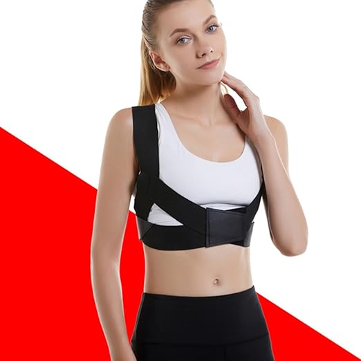 Ciieeo Adjustable Back Posture Corrector Belt for Hunchback Correction, Black Medium Size Back Support Brace for and Students, Lumbar and Shoulder Alignment Aid