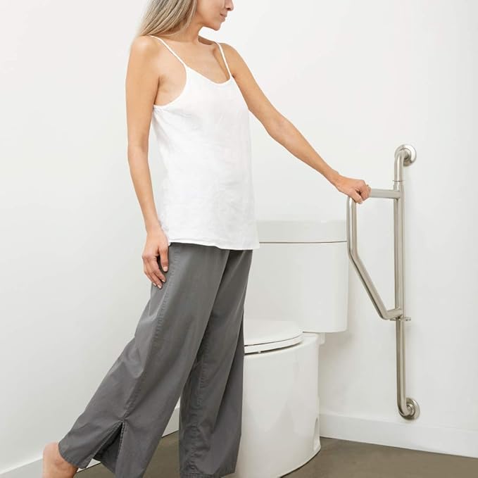 Seachrome Bathroom Grab Bar, Wall to Wall Stainless Steel Swing Away Grab Bar, 1 1/4-Inch Diameter, Handicap Grab Bar, Safety Rail, Satin Stainless (GW-4236-Q-SS)