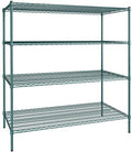 30" x 60" NSF Green Epoxy 4-Shelf Kit with 64" Posts, Heavy Duty Storage Shelving, Wire Shelving Kit, NSF Commercial Storage Rack Unit