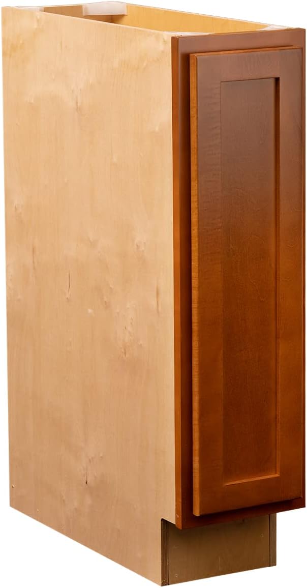 Quicklock RTA (Ready-to-Assemble) | Base Kitchen Cabinets - Shaker Style | Made in America (Provincial Stain, 9" Wx34.5 Hx24 D Base)