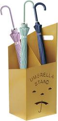 Detachable Base Umbrella Stand - Elegant Raindrop Design, Water Collection Tray, Gold/Black Finish, Durable Home & Office Organizer