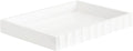 Kate and Laurel Lissi Decorative Rectangle Tray with Wavy Design, 16 x 12, White, Modern Scalloped Serving Tray for Coffee Table Ottoman, Dining Table, or Entryway Catch-All Tray