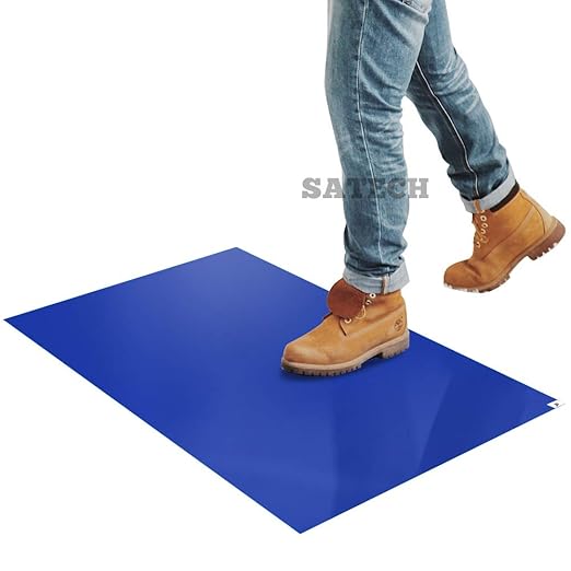 SATECH Sticky/Tacky/Adhesive Mat 18" x 36" Blue (Case of 4 Mats,30 Sheets Each) for Cleanroom Laboratory Hospital Construction Pets