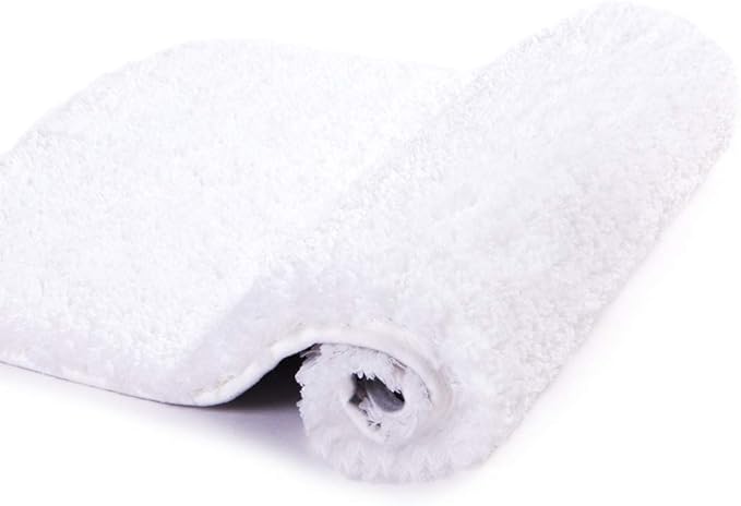 Walensee Large Bathroom Rug (24 x 36, White) Extra Soft and Absorbent Shaggy Bath Mat Machine Washable Microfiber Non Slip Luxury Floor Mat