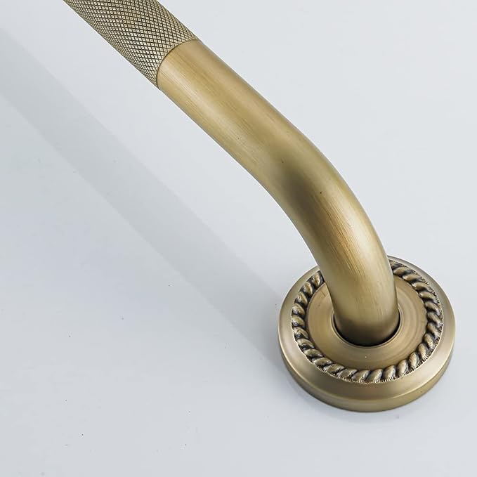 Heavey Duty Grab Bar, 18-Inch Sturdy Hand Rail, Stylish Bathroom Armrest, Antique Brass Finish, Good for Senior, Kids, Elderly