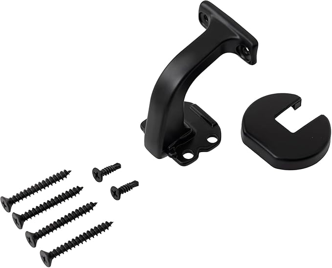 Handrails for Indoor Stairs,Deck,Slope,Modern Aluminum Handrail Set, Wall Mounted, with Zink-Alloy Brackets Aluminium Railing System,Rust Free. (Matte Black, 7 FT-New)