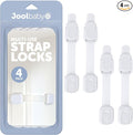 Child Safety Strap Locks (4 Pack) Baby Proof Cabinets, Drawers, Fridge, Toilet & Trash Cans – 3M Adhesive Childproof Locks – Jool Baby