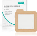 Dimora Large Bandage Ultra Soft Wound Dressing - Bordered Silicone Adhesive Foam Dressing 7"x7" (5"x5"pad) for Bed Sores,Burn Treatment,Large Surgical Wound,Diabetic Ulcers,5 Pack