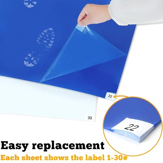SATECH Sticky/Tacky/Adhesive Mat 26" x 45" White (Case of 4 Mats,30 Sheets Each) for Cleanroom Laboratory Hospital Construction Pets