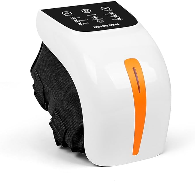 IdealProducts Knee Massager Pro+ with Heat, Red Light Therapy and Vibration, 6-in-1, Dual-Wavelength - Cordless, Portable, Adjustable Straps, Knee Pain Relief
