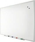 TRU RED Steel Magnetic Whiteboard | Dry Erase Board for Wall, White Board with Satin Frame, 4 ft x 3 ft, 4 Multicolor Markers Included