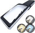 MAGNIPROS Patented 3X Large Magnifying Glass with Light | 3 Color Light Modes | Anti-Glare Lens & Stepless Dimmable LEDs | Perfect for Reading Fine Print & Inspection - Ideal for Seniors & Low Vision