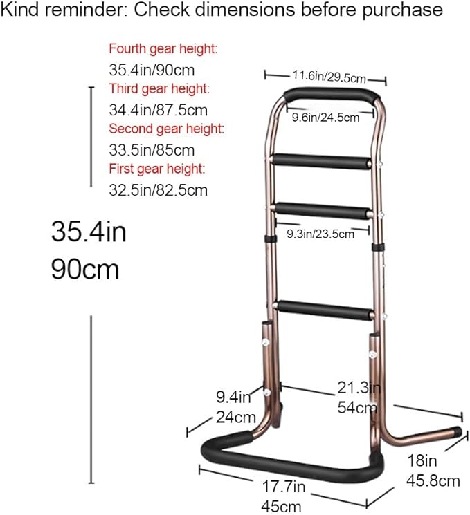 Portable Chair Assist with Sturdy Base, Adjustable Height Mobility Aids, Multifunctional Sit to Stand Lift with Soft Cover, Toilet Stand Up Assist for Seniors