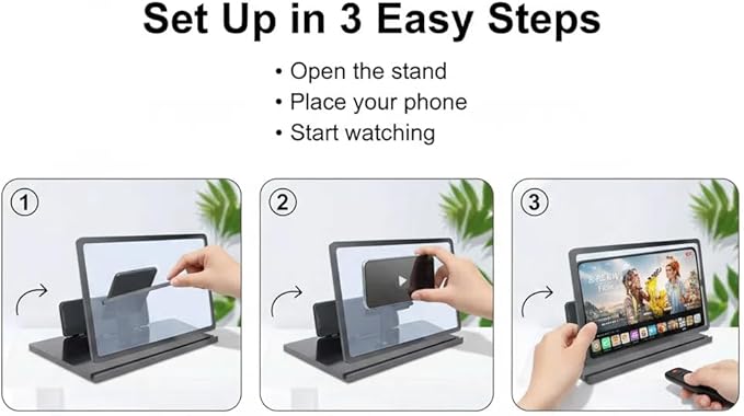 2026 New HD Screen Magnifier Cell Phone Mobile Projector Amplifier Magnifying Version Pull Out Android Smartphones 3D Stand Cellphone Laptop Enlarger Definition Easy Viewing Orientation (16IN)