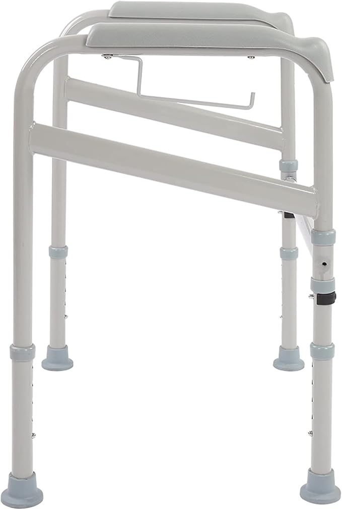 Aramox Toilet Frame for Disabled, Adjustable Height Carbon Steel Toilet Support Frame, Nonslip Safety Handle for Elderly and Disabled Users