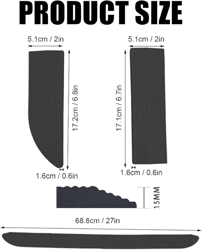 Rubber Threshold Ramp for Robot Vacuum, Wheelchair, Doorways, Bathroom, Black, 4 Pack