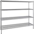 21" x 72" NSF Chrome 4-Shelf Kit with 64" Posts, Heavy Duty Storage Shelving, Wire Shelving Kit, NSF Commercial Storage Rack Unit