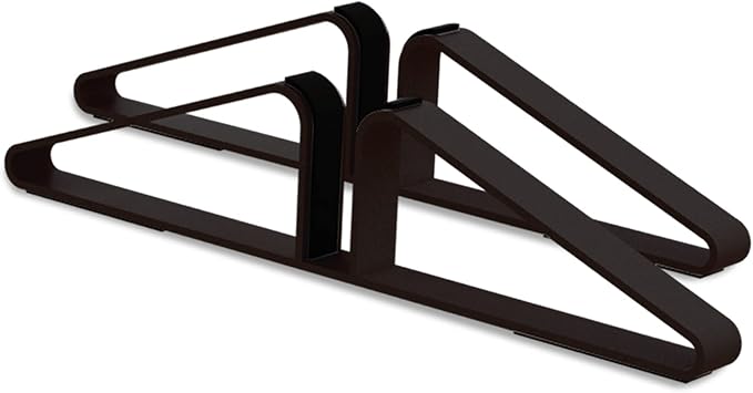Freestanding Pet Gate Metal Support Feet, Triangle Support Feet Set of 2 for Extra Wide Foldable Pet Gate, Easy to Install, A Pair of Safety Fence Feet for Wooden Dog Gate, Dark Brown