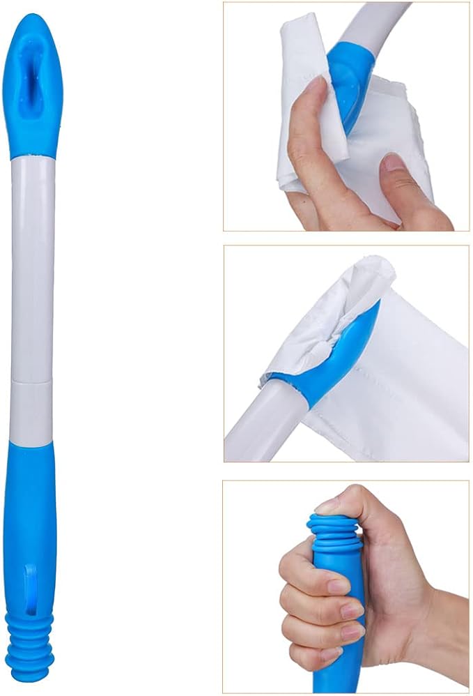 Foldable Toilet Aids for Wiping Bottom - Butt Wiper Tool - Self Wipe Assist for Toileting - Daily Living Bathroom Aids for Limited Mobility
