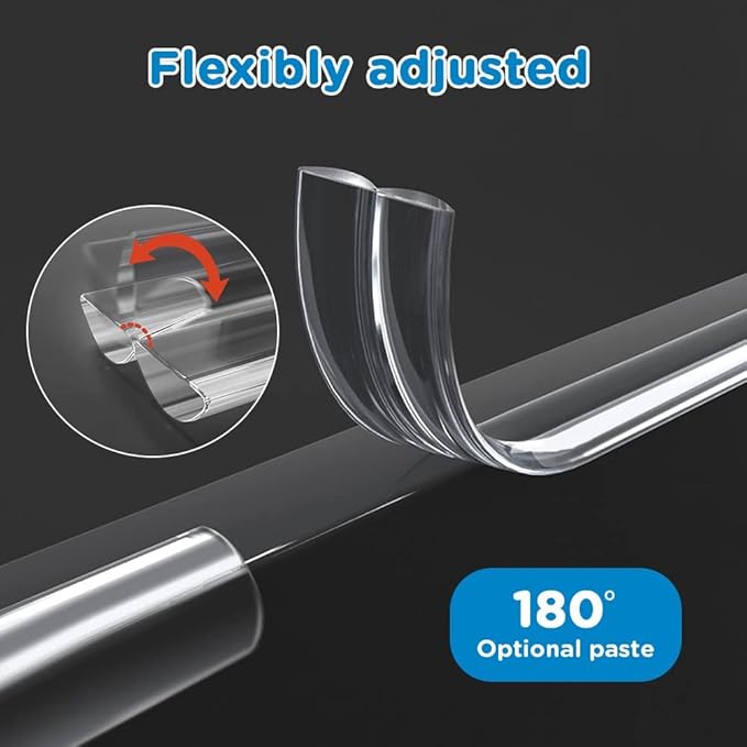 Baby Proofing, 0.6in Edge Protector Strip Clear, Thickened Silicone Soft Corner Protectors with Upgraded Pre-Taped Strong Adhesive, 26.2ft Edge Protectors for Cabinets, Tables, Drawers
