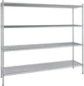 18" x 72" NSF Stainless Steel 4-Shelf Kit with 64" Posts, Heavy Duty Storage Shelving, Wire Shelving Kit, NSF Commercial Storage Rack Unit