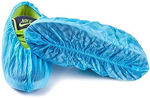 X-Large Premium 500 Pack(250Pairs) Disposable Boot & Shoe Covers - Durable, Water Resistant, non-slip, non-toxic, Recyclable, blue, stretchable fits US Men Size 11 and UP