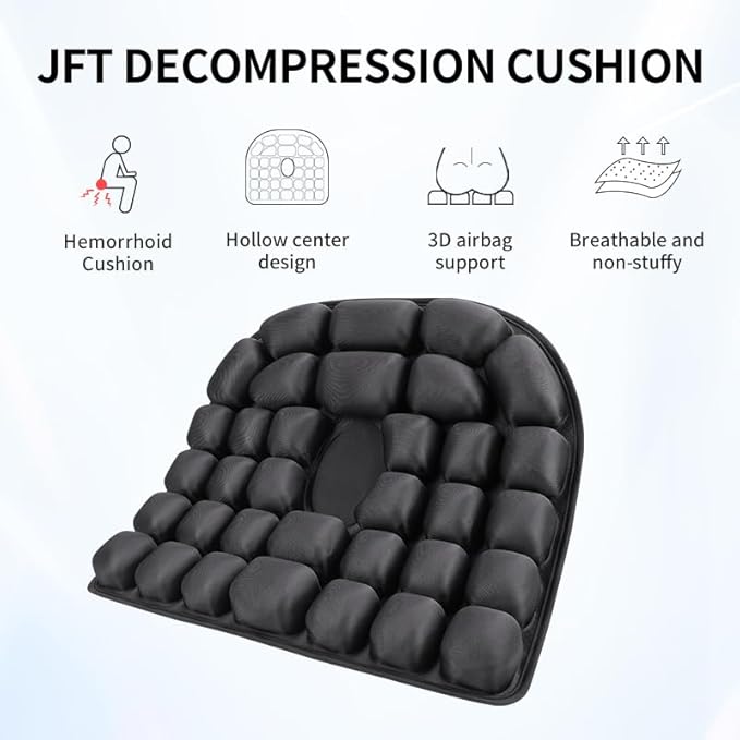 1Pcs 3D Air Inflatable Pressure Relief Cushion,Airplane seat Cushion for Long Flights,Press Type air Inflatable Wheelchair seat Cushion for Car,Office,Stadium,Ergonomic Comfort Support,Seat Cushio