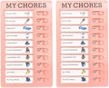 2 Pcs Chore Chart for Adults to do List My Chores Checklist Task Board Sliding Routine Chart for Kids, Memo Boards Slider Schedule DIY Detachable Daily Checklist Planning Table (2Pcs Pink My Chores)