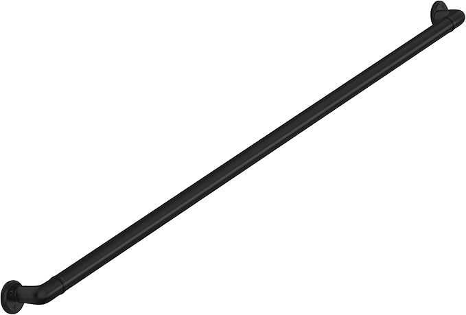 Meranti Aluminum Handrail for Stairs - ADA Compliant Wall Returns - Handrails for Indoor Stairs - Metal Handrail, Powder Coated for Outdoor Environment, DIY Handrail Kit (WHR, Black, 3' Length)