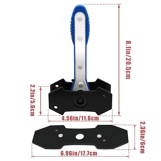 Brake Caliper Compression Tool, Brake Caliper Tool with 360 Degree Swing Ratchets, Caliper Piston Compressor Tool with 2PCS Steel Plates, Brake Caliper Press Tool with Brake Caliper Hooks, Blue