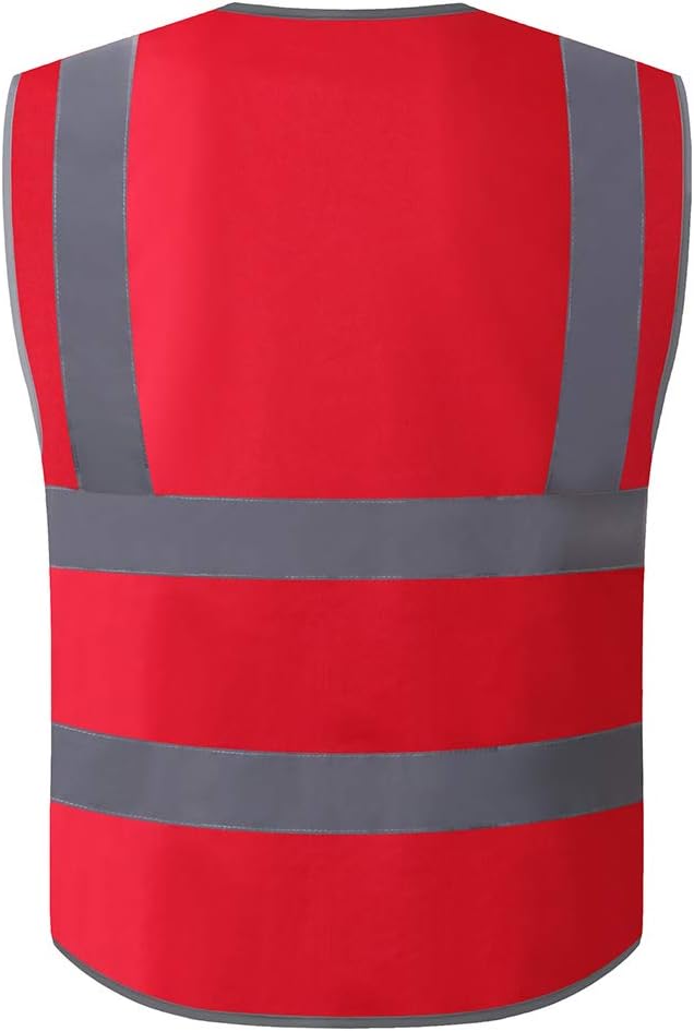 XIAKE Reflective Safety Vest for Men & Women High Visibility Class 2 Vest with Pockets Meets ANSI Standards
