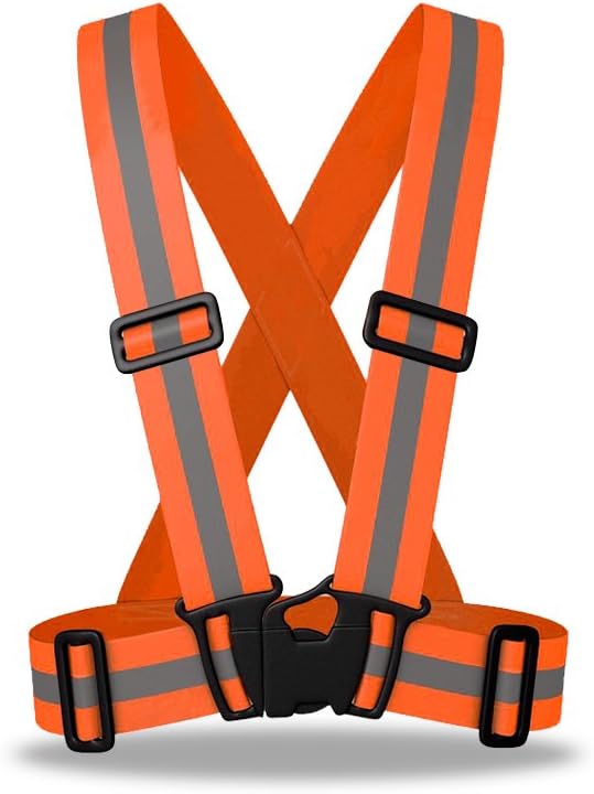 zojo Reflective Vest | Lightweight, Adjustable & Elastic | Safety & High Visibility for Running, Jogging, Walking,Cycling | Fits Outdoor Clothing (1 Pack, Neon Orange)
