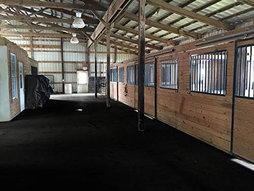 American Floor Mats - Heavy Duty Stall Tiles - Stable/Horse Tiles - Thick, Durable Rubber Flooring Solid Black 8' x 8' Set 3/8" Thick (16 Tiles Total)