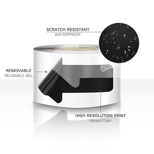 EVQ Arrow Floor Sticker Tape 3"×6" Arrow Floor Marking Sticker Sign 200 PCS Arrow Decal Tape Black