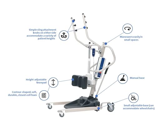 Invacare Reliant Battery Powered Stand-Up Patient Lift with Power Base, 350 lb. Weight Capacity, RPS350-2